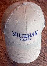Michigan Wolverines Hockey Khaki Sports Hat Cap Mens Adj New - £13.78 GBP