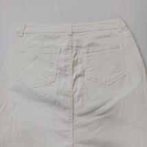Charter Club Women's White Cotton Blend Rear Slit Denim Skirt Sz 10 (32W × 22L) image 15