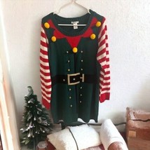 Isela Ugly Christmas Sweater Dress Elf Outfit Jingle Bells Womens Large ... - £20.97 GBP