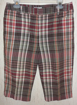 EXCELLENT WOMENS CHARTER CLUB KATHERINE FIT BROWN PLAID SKIMMER CAPRIS  ... - $23.33