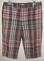 Excellent Womens Charter Club Katherine Fit Brown Plaid Skimmer Capris Size 12P - £18.64 GBP