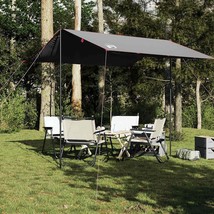 vidaXL Camping Tarp Grey and Orange 118.1x115.7&quot; Waterproof - $84.98