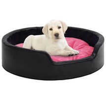 Dog Bed Black and Pink 99x89x21 cm Plush and Faux Leather - £38.46 GBP