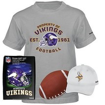Minnesota Vikings Hat Shirt Football Gift Set Reebok M - $23.73