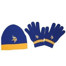 Minnesota Vikings New Kids Knit Cap Hat & Gloves Reebok - £17.07 GBP