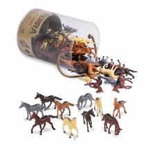 Terra by Battat  60 Pcs Wild Horses Tube  Miniature Horse Toys  Plastic Anima - £15.92 GBP