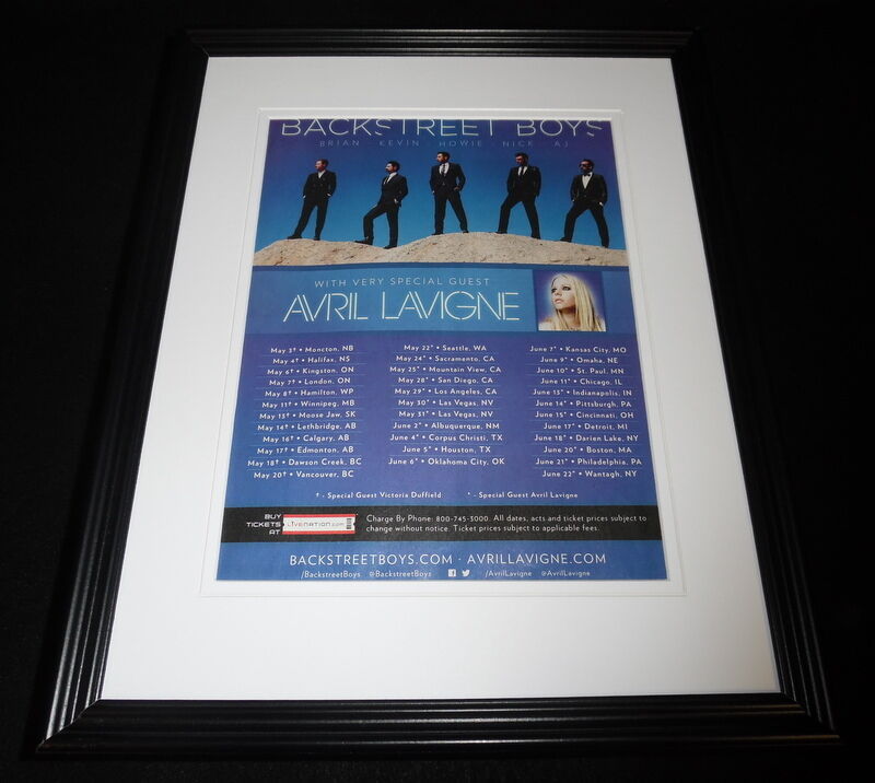 Primary image for Backstreet Boys Avril Lavigne 2014 Tour Framed 11x14 ORIGINAL Advertisement