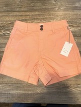 Women&#39;s High-Rise Everyday Shorts - A New Day Peach Orange 4. NWT. M - £10.08 GBP