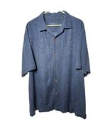 Tommy Bahama Mens 100% Silk Short Sleeve Shirt Blue Size XL Floral Pattern - €34,08 EUR