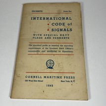 1942 International Code Of Signals Excerpts Cornell Maritime Press Soft ... - £11.29 GBP