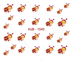 Nail Art Water Transfer Stickers Decal Pretty Ladybug Beetle KoB-1040 - £2.31 GBP