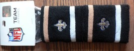 NEW ORLEANS SAINTS OFFICIAL NFL FOOTBALL Striped Sweat Wristband 2-Pack NEW - $12.12
