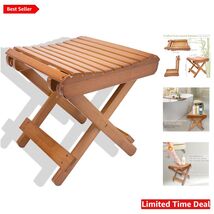 Lightweight 12-Inch Bamboo Folding Stool - Perfect for Shower and Outdoors - $52.42
