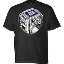 New York Giants Free Shipping Super Bowl 2011 Champions Ring  Black Reebok Shirt - £20.14 GBP