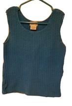 St. John&#39;s Bay Women&#39;s Size M Ocean Blue Crochet Tank Top Sleeveless - £6.98 GBP