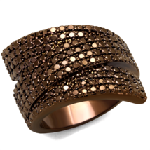IP Brass Ring Coffee Light with AAA Grade CZ, Adjustable Length - $41.99