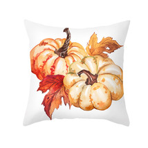 Halloween Pillowcase Thanksgiving Pumpkin Home Decoration Pillow Cover Yellow - £5.51 GBP
