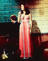 Charlie&#39;s Angels 8x10 Photo Jaclyn Smith in red gown singing on stage - £6.31 GBP