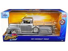 1951 Chevrolet 3100 Pickup Truck Lowrider Silver Metallic and Gray &quot;Stre... - $48.24