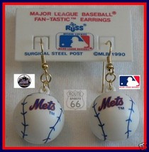 New York Mets Ball + Hat Womens Earrings Free Shipping - £14.36 GBP