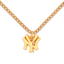 NEW YORK YANKEES BASEBALL GOLD METAL NECKLACE CHARM NEW - £15.85 GBP
