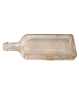 Antique Embossed Glass J.R. Watkins  Flask Shaped Bottle 8.5 Inches Clear - $208.88 MXN