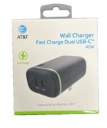 AT&amp;T Dual Port 40W Power Delivery Wall Block (USB-C + USB-C) - £12.03 GBP