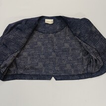 Lizzy B. RN#74972 Women's Blue/White 3-Button Cropped Blazer Jacket Chest 37 image 11