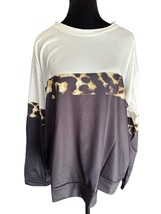 Pixie Lady Leopard Color Block Crewneck Sweatshirt - Size 2X - NWT - £3.79 GBP