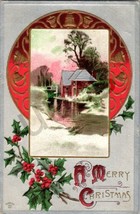 1900s A Merry Christmas Holiday Embossed Postcard 1911 PM Lower Peach Tree Ala. - £16.88 GBP