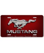 Ford Mustang Inspired Art on Red Hex FLAT Aluminum Novelty Car License T... - £14.21 GBP