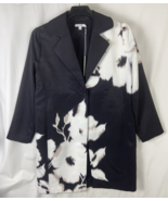 Chico&#39;s Jacket Coat Women Size L Black &amp; White Floral NWT - $83.86 CAD