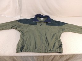 Columbia Windbreaker Jacket Men&#39;s XL RN 69724 100% Nylon Green &amp; Blue 50728 - $33.95