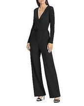 Lauren Ralph Lauren Lace-Paneled Jersey Jumpsuit- Black/Size 12 - £95.92 GBP