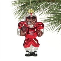 North Carolina State Wolfpack Angry Football Player Glass Ornament - £12.02 GBP