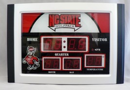 North Carolina State Wolfpack NCAA Scoreboard Clock &amp; Thermometer Desk-p... - $47.17