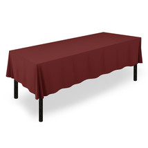 60&quot; x 126&quot; Rectangular Wedding Banquet Polyester Fabric Tablecloth - Bur... - £26.99 GBP