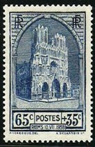 FRANCE 1938 FV MH Semi - Postal Stamp Scott # B74 CV 17.50 $ - £12.99 GBP