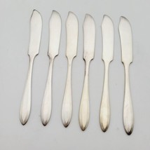Antique Set 6 Butter Knives 6.25” Silverplate Unmarked - $18.69