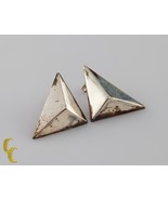 925 Sterling Silver 3D Geometric Triangle Earrings - €58,54 EUR