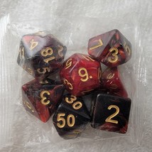 New 7 Piece Black Red Gemini Polyhedral Dice Set – D&amp;D RPG - SEALED - $9.89