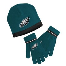 Philadelphia Eagles Free Shipping Kids Boys Girls Knit Cap Hat &amp; Gloves Reebok - £15.34 GBP