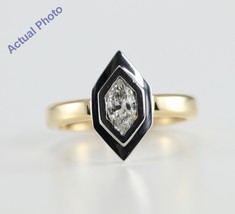 18k Platinum &amp; Yellow Gold Marquise Bezel Diamond Ring (0.5 Ct I VS) - £2,412.17 GBP
