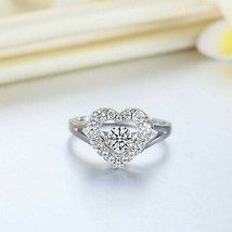 Bague de promesse de mariage avec halo de coeur d&#39;amour et diamants créés... - £72.43 GBP