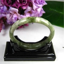 Very Rare Large Flat Light Green Glittering Jade Bangle Bracelet 65mm/2.56&quot; - $464.13 MXN