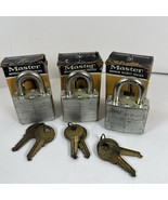 Vintage Master lock 3 Padlocks Secret Service Keyed Alike With Boxes  - $19.44