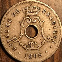 1905 Belgium 5 Centimes Coin Pièce De 5 Centimes De Belgique - £1.56 GBP