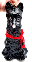 Large Scottie Scotty Dog Ornament with Plaid Coat and Scarf 6&quot; tall - $25.00
