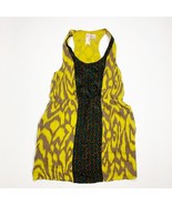 Gemma 100% Silk Womens Sleeveless Top Blouse Tunic Yellow Brown Size Small - $16.39 CAD
