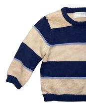 Mayoral Baby Sweater 2-4 Months Striped Knit Blue Beige Long Sleeve Designer image 2